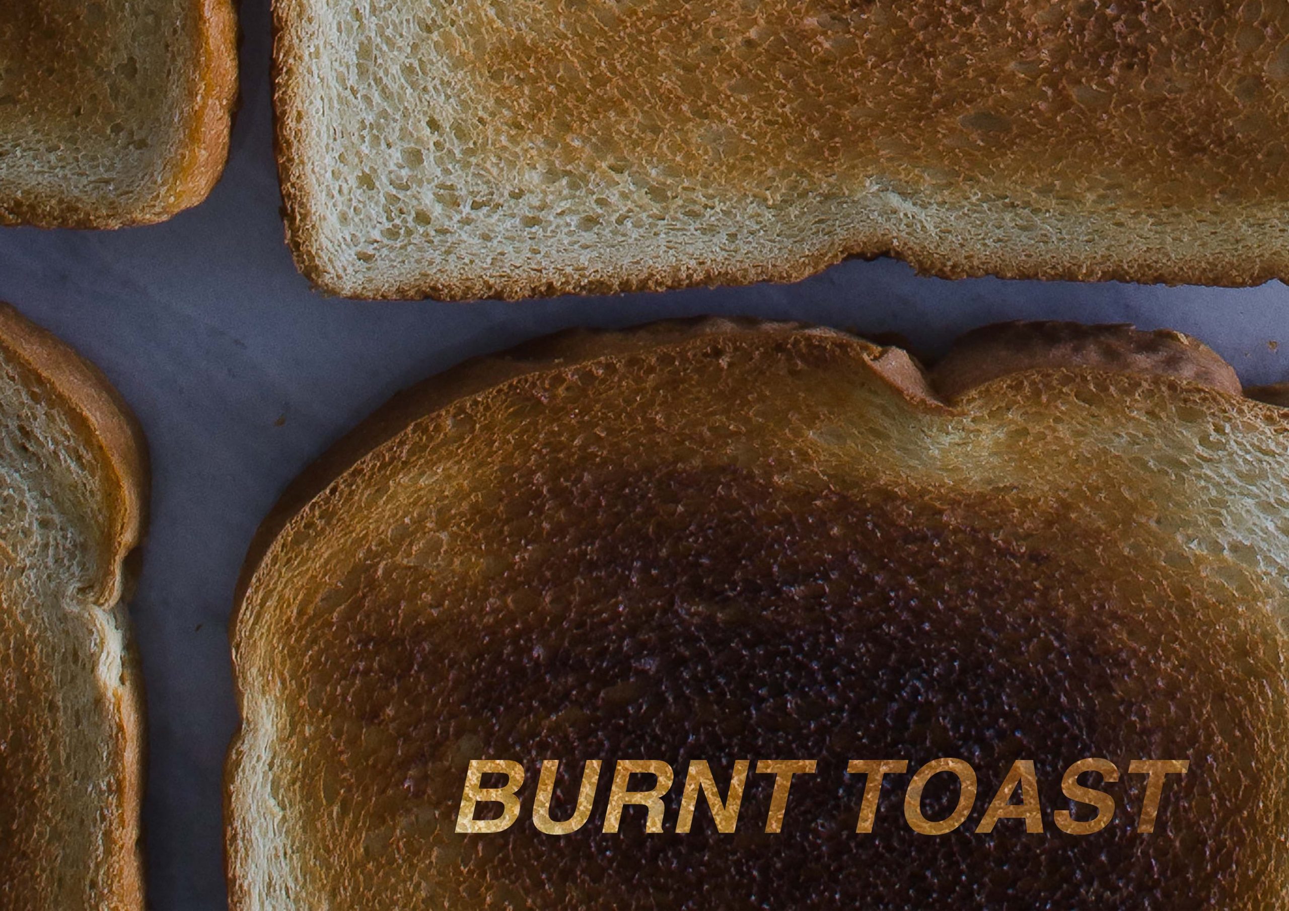 Close up image of burnt toast