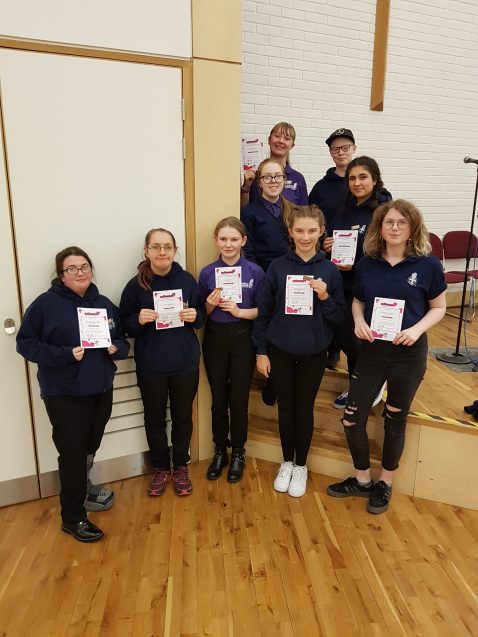 n:fluence 14-18s group of teenagers with certificates