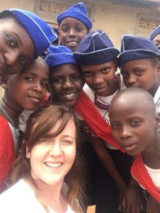 Young women with Ugandan Girls' Brigade children