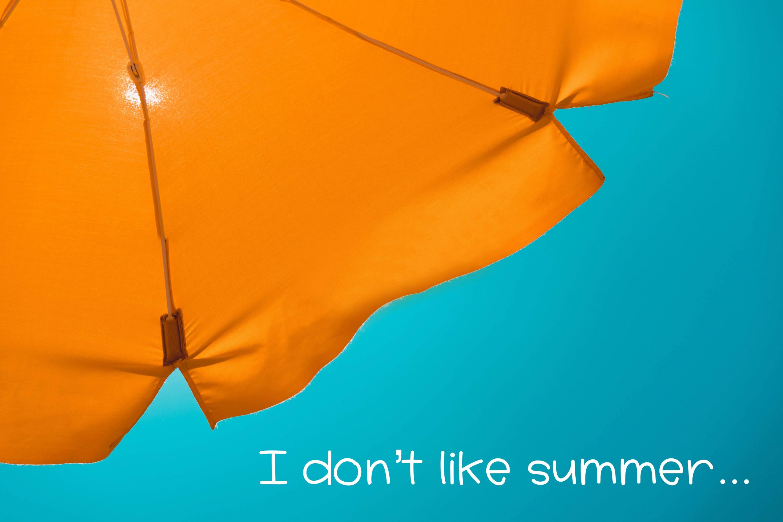 Parasol and blue sky in the summer