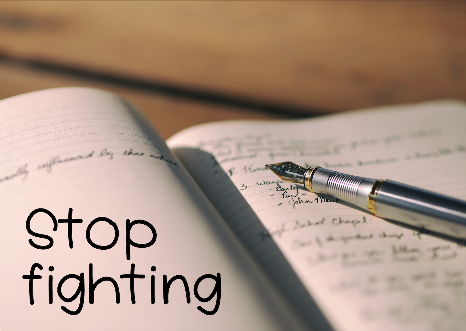 Stop fighting blog cover
