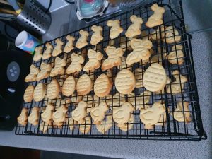 easter biscuits on a tray