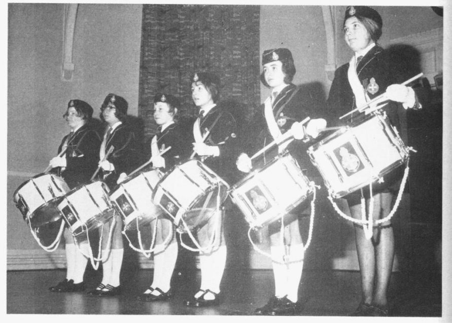 GLB members with drums - black and white