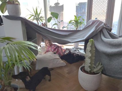 GB member laid in a homemade fort